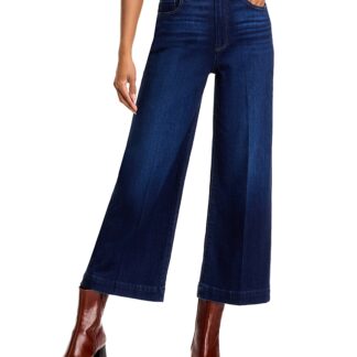 Paige Anessa High Rise Wide Leg Ankle Jeans in Starboard