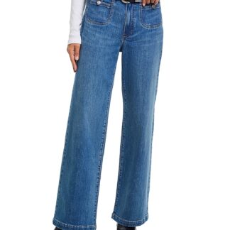 Paige Anessa High Rise Wide Leg Jeans in Written