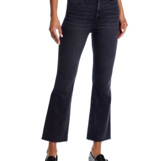Paige Claudine High Rise Ankle Flare Jeans in Black Lotus