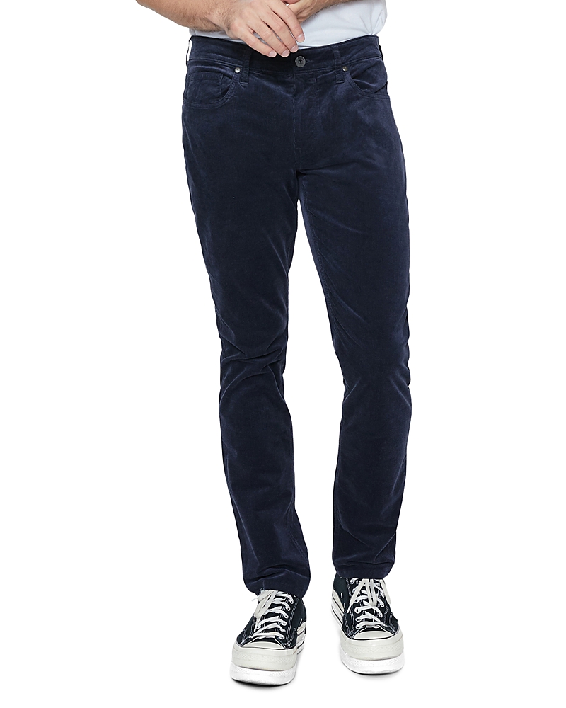 Paige Lennox Slim Fit Corduroy Pants in Deep Anchor