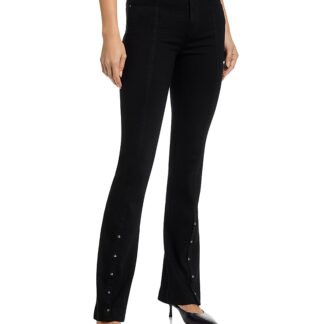 Paige Manhattan High Rise Bootcut Jeans in Black Shadow