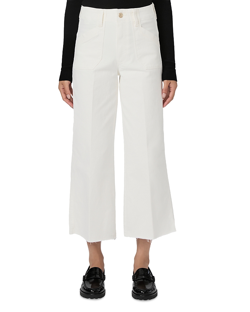 Paige Petites Anessa High Rise Wide Leg Jeans in Tonal Ecru
