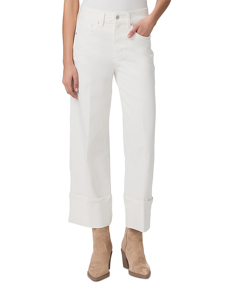 Paige Sasha High Rise Ankle Wide Leg Jeans in Tonal Ecru