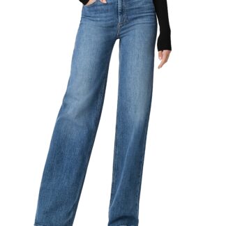 Paige Sasha High Rise Wide Jeans in Stefania Distressed
