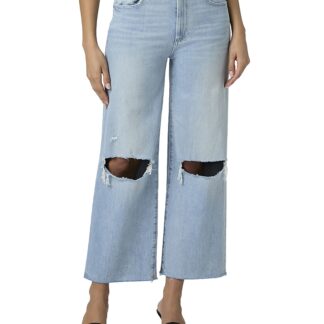 Paige Sasha High Rise Wide Leg Cropped Jeans in Maevedest