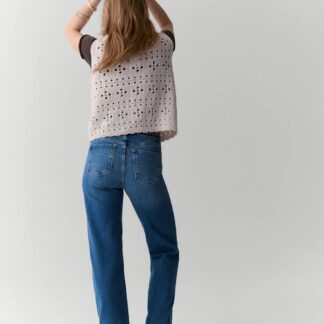 Per Una Mid Rise Straight Leg Ankle Grazer Jeans Medium Indigo