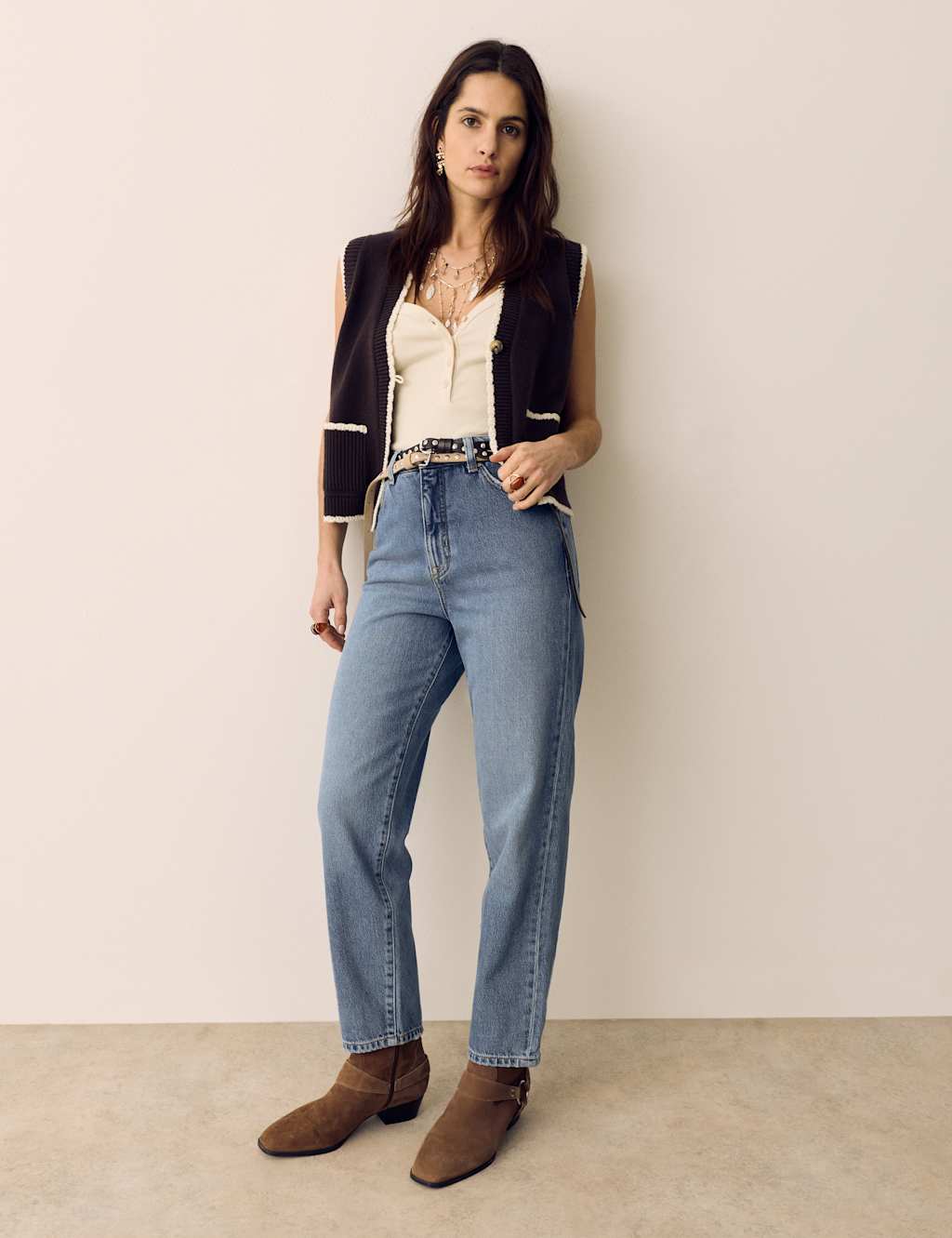 Per Una Mom Lyocell Blend Denim Slim Jeans Medium Indigo
