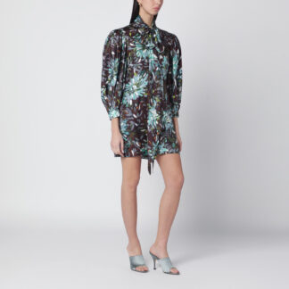 Printed silk twill dress