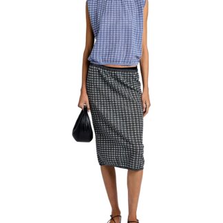 Proenza Schouler White Label The Bradley Crewneck in Plaid Knit