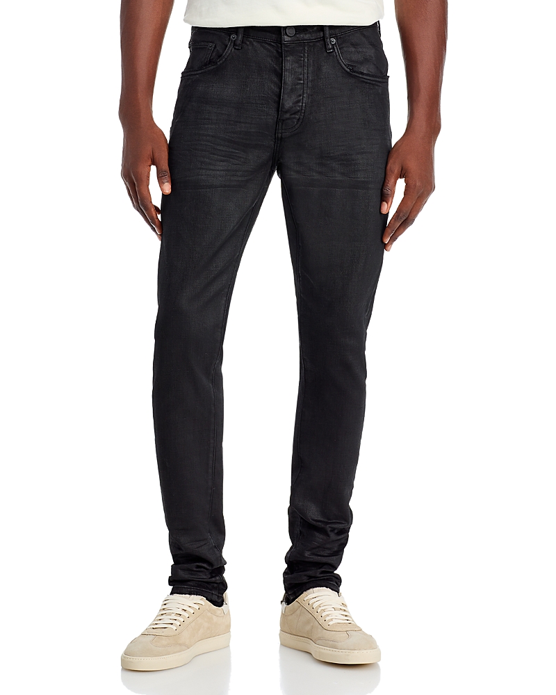 Purple Brand 3-d Resin Skinny Fit Jeans in Black Repair