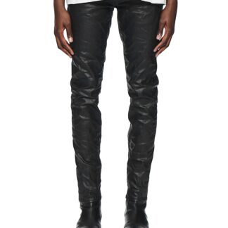 Purple Brand Black Patent Leather Film Skinny Jeans