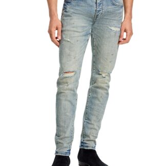 Purple Brand Worn Slashed Paint Jeans