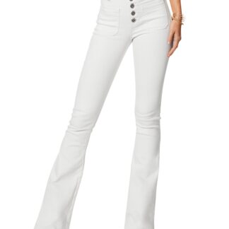 Ramy Brook Cindy High Rise Flare Jeans in White
