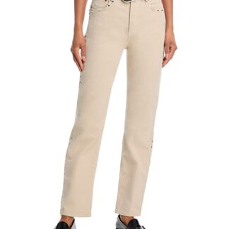 Re/Done 70's Studded Stovepipe High Rise Jeans in Vintage Pearl Stud