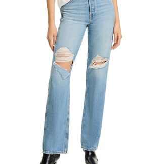 Re/Done 90s High Rise Loose Fit Jeans in Breaker Blue
