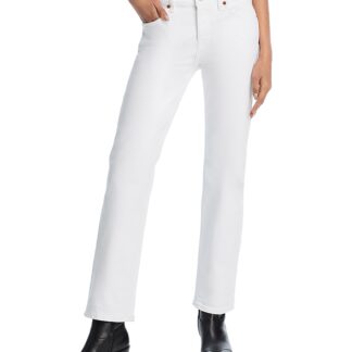Re/Done Slim Straight Leg Jeans in White