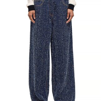 Ronny Kobo Solene High Rise Wide Leg Jeans in Dark Indigo