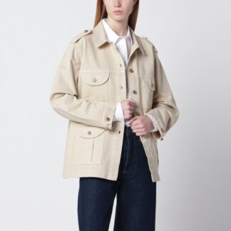 Safari jacket in beige denim