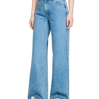 Sandro Samuel High Rise Wide Leg Jeans in Blue Jean