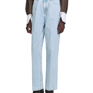 Sandro Straight Leg Jeans in Blue