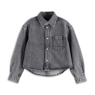 Scotch & Soda Girls' Washed Black Denim Overshirt - Little Kid, Big Kid