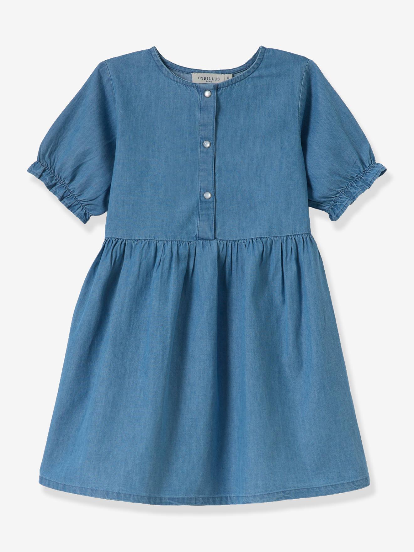 Short denim dress stone