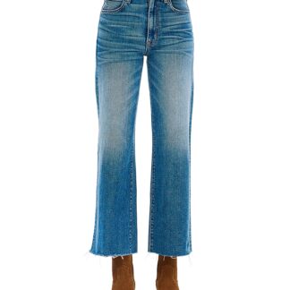 Slvrlake Grace High Rise Cropped Wide Jeans in Bluebird