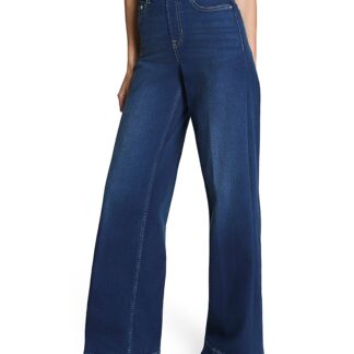 Spanx Pull On Wide Leg Jeans in Pacific Wash
