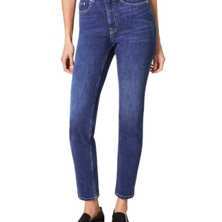 Spanx Redefine High Rise Slim Straight Jeans in Medium Indigo