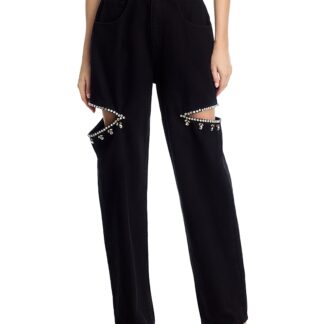 Steve Madden Ayla High Rise Embellished Jeans in Black