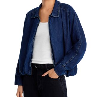 Steve Madden Denim Bubble Bomber Jacket