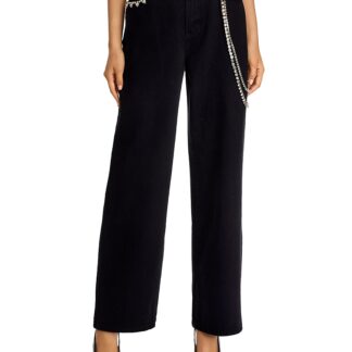 Steve Madden Swift Embellished Straight Jeans in Black