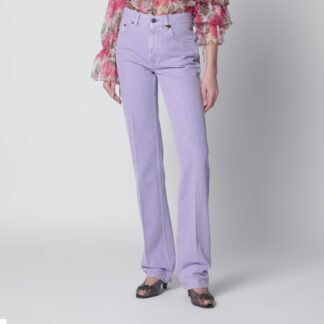 Straight jeans in lavender organic cotton denim