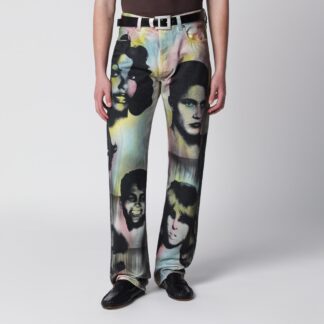 Straight jeans with The Party print