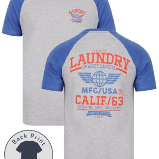 T-Shirts Makita Baseball Style Raglan Sleeve Cotton Jersey Crew Neck T-Shirt in Dazzling Blue / S - Tokyo Laundry