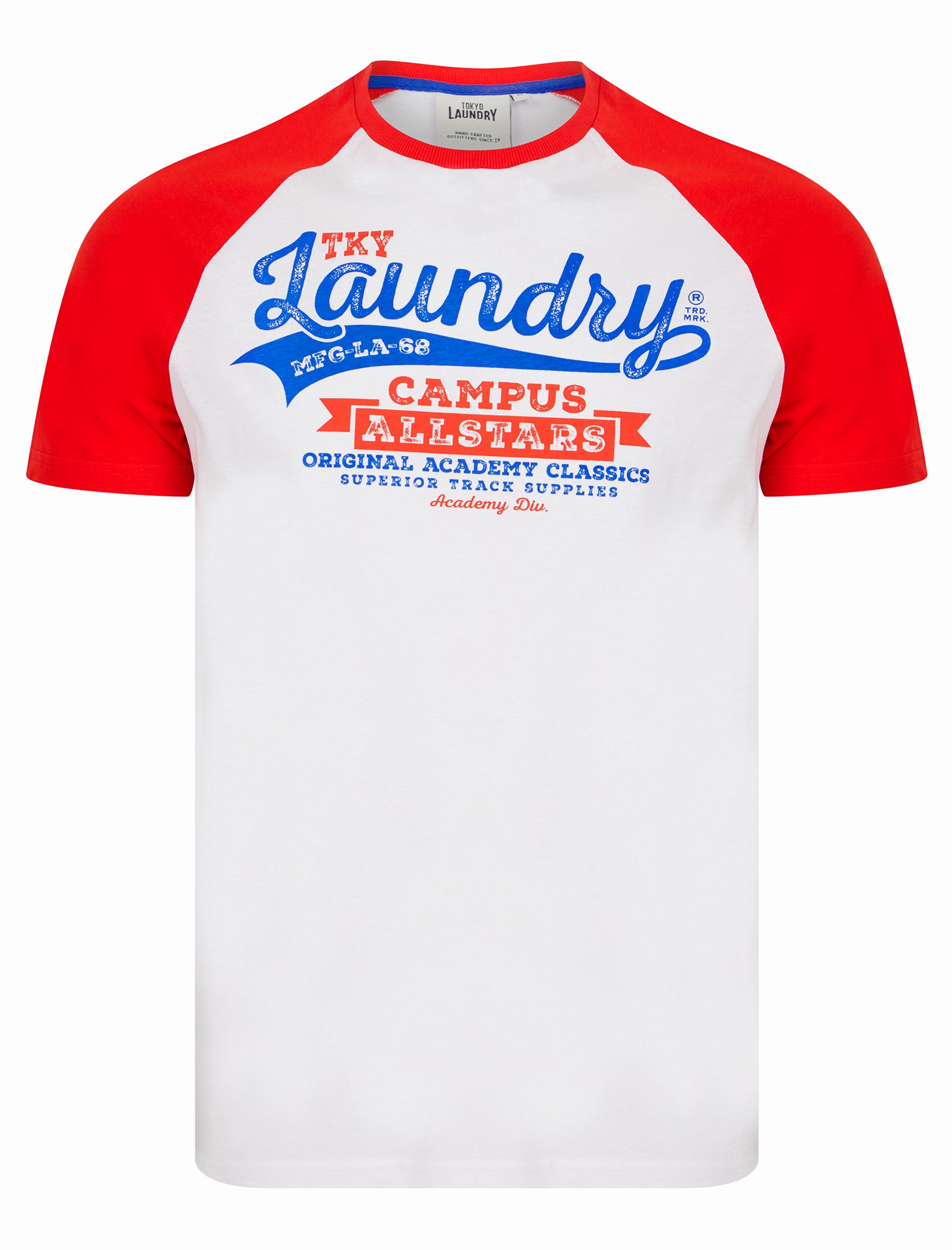 T-Shirts Milwaukee Baseball Style Raglan Sleeve Cotton Jersey Crew Neck T-Shirt in High Risk Red / S - Tokyo Laundry
