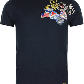 T-Shirts Stuart Patch Embroidery Short Sleeve T-Shirt in Navy / S - Tokyo Laundry