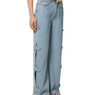 TRESSE Pouzos Wide Leg Jeans in Light Blue