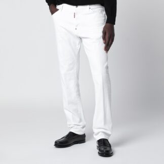 Teddy jeans in white stretch cotton denim