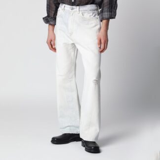 Third Cut relaxed-fit jeans in beige cotton denim