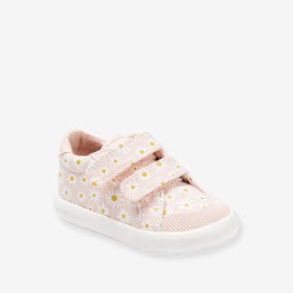 Touch-Fastening Trainers in Canvas for Baby Girls printed pink
