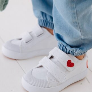 Touch-Fastening Trainers in Canvas for Baby Girls white