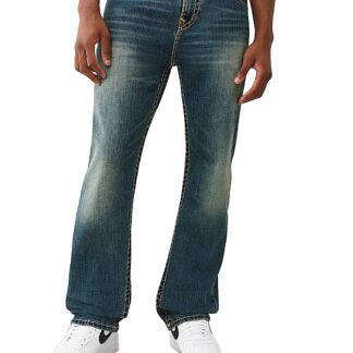 True Religion Bobby Super T Flap Baggy Jeans in Gotham Grind Blue