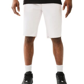 True Religion Ricky Straight Fit Denim Shorts in Optic White