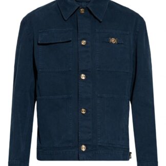 VERSACE DENIM CANVAS BIGGIE JACKET Size: 50, colour: BLUE