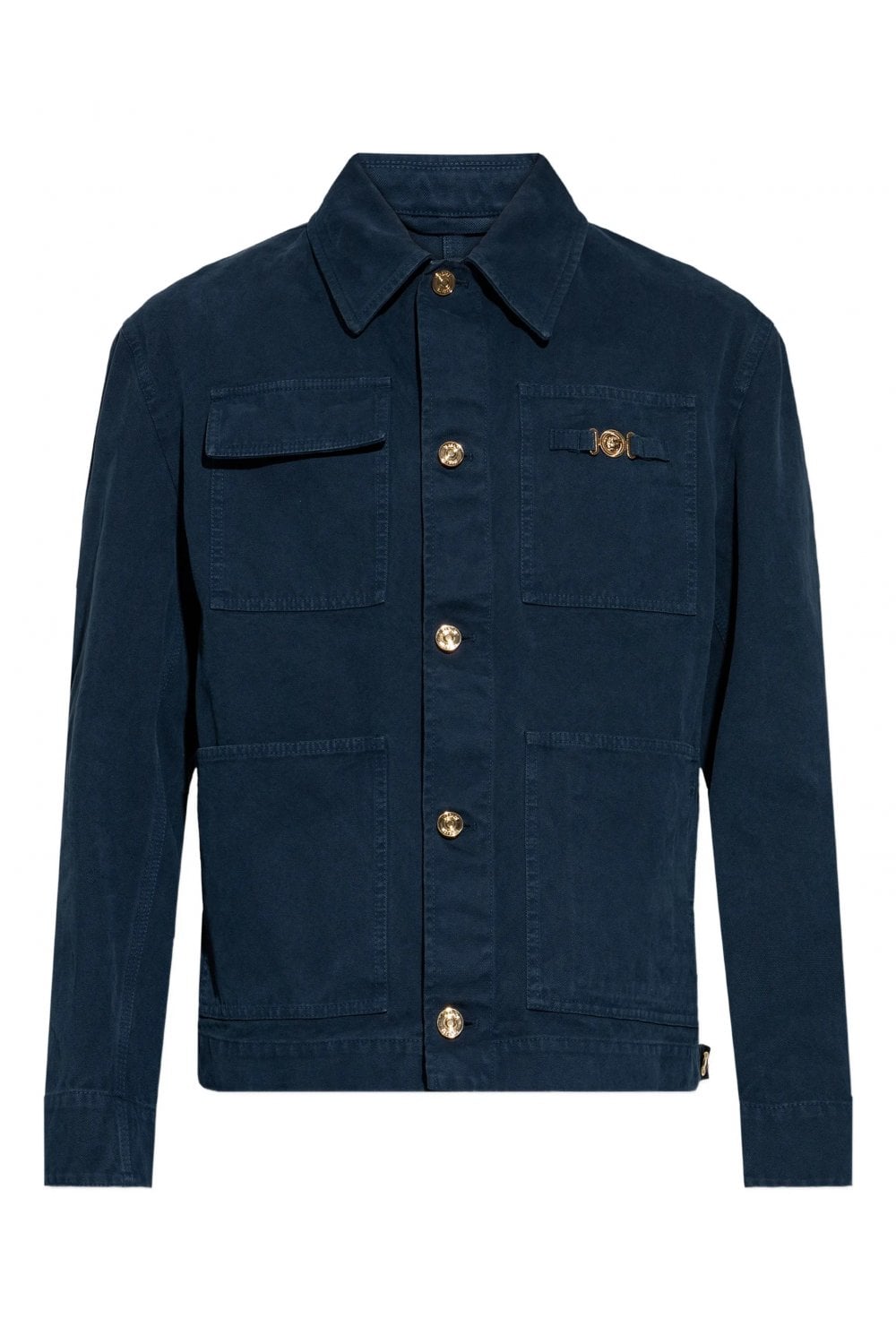 VERSACE DENIM CANVAS BIGGIE JACKET Size: 50, colour: BLUE