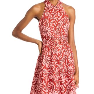Veronica Beard Beau Floral Print Linen Halter Dress