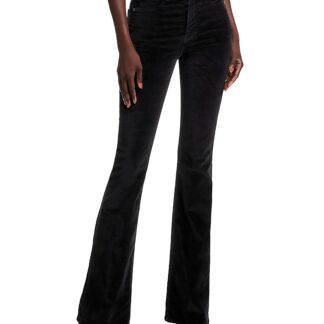 Veronica Beard Beverly High Rise Velveteen Skinny Flare Jeans in Black