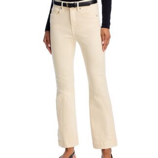 Veronica Beard Carson High Rise Ankle Flare Jeans in Ecru
