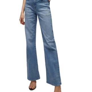 Veronica Beard Crosbie High Rise Wide Leg Jeans in Amethyst